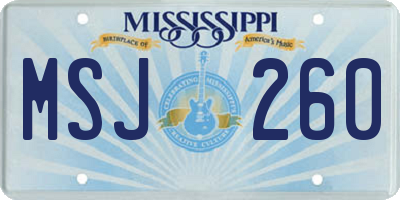 MS license plate MSJ260