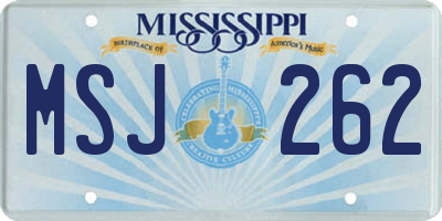 MS license plate MSJ262