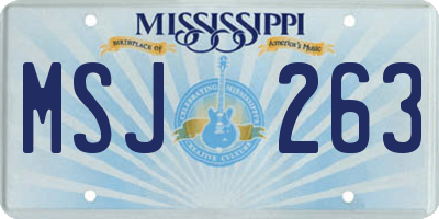 MS license plate MSJ263