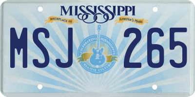MS license plate MSJ265