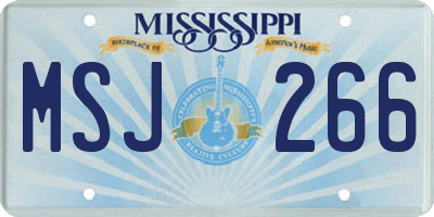 MS license plate MSJ266