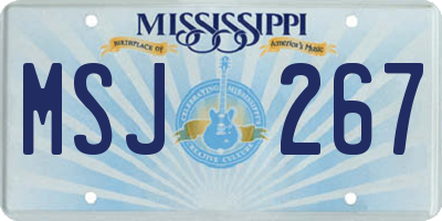 MS license plate MSJ267