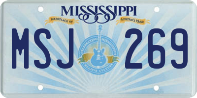 MS license plate MSJ269