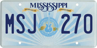 MS license plate MSJ270