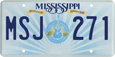 MS license plate MSJ271