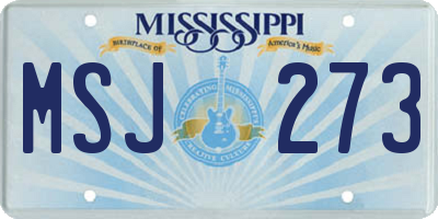 MS license plate MSJ273