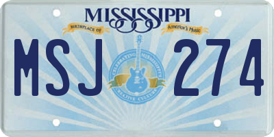 MS license plate MSJ274
