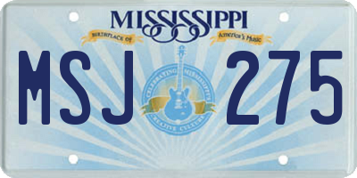 MS license plate MSJ275