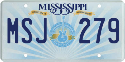 MS license plate MSJ279