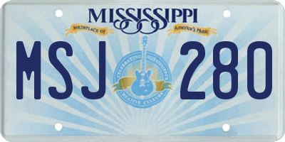 MS license plate MSJ280