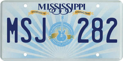 MS license plate MSJ282