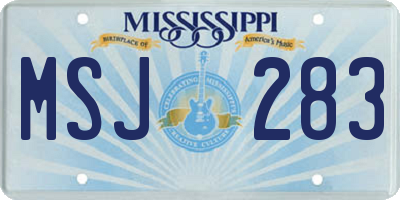 MS license plate MSJ283