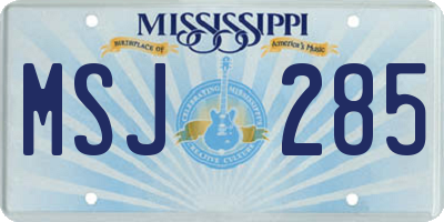 MS license plate MSJ285