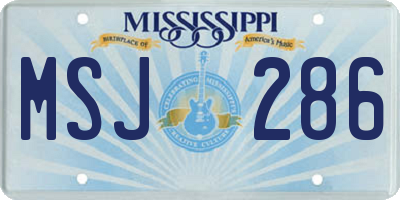 MS license plate MSJ286