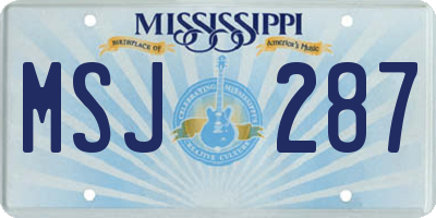 MS license plate MSJ287