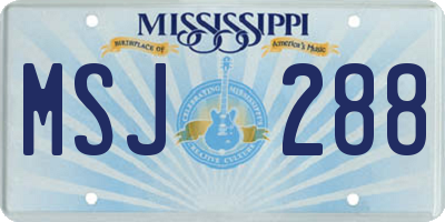 MS license plate MSJ288