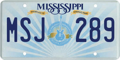 MS license plate MSJ289