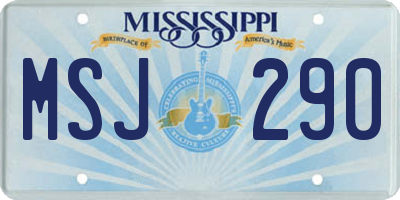 MS license plate MSJ290