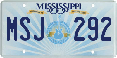 MS license plate MSJ292