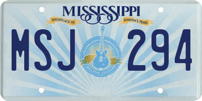 MS license plate MSJ294