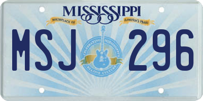 MS license plate MSJ296