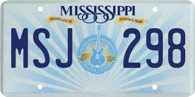MS license plate MSJ298