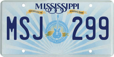 MS license plate MSJ299