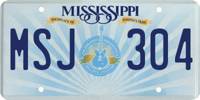 MS license plate MSJ304