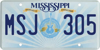 MS license plate MSJ305