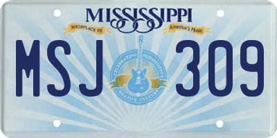MS license plate MSJ309