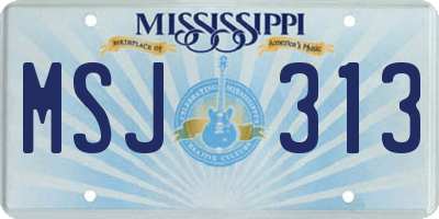 MS license plate MSJ313