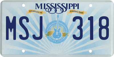 MS license plate MSJ318