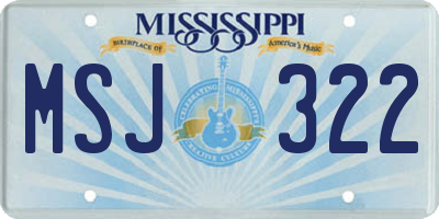 MS license plate MSJ322