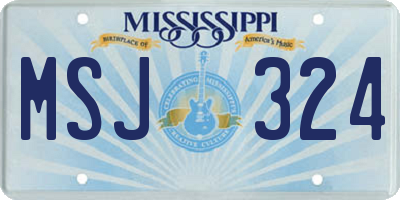 MS license plate MSJ324