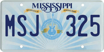 MS license plate MSJ325