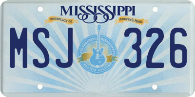 MS license plate MSJ326