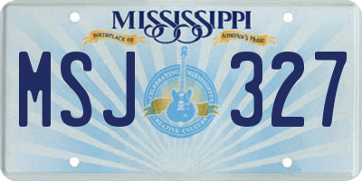 MS license plate MSJ327