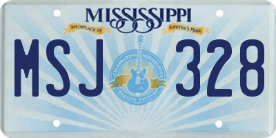 MS license plate MSJ328
