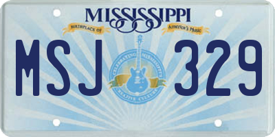 MS license plate MSJ329