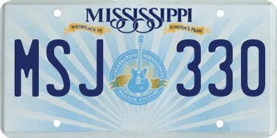 MS license plate MSJ330