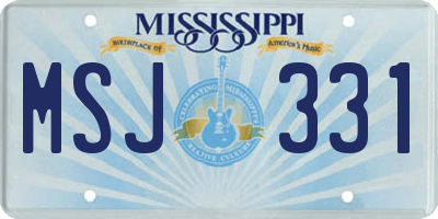MS license plate MSJ331