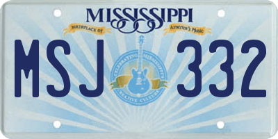 MS license plate MSJ332