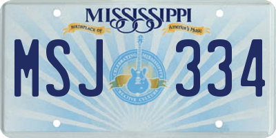 MS license plate MSJ334