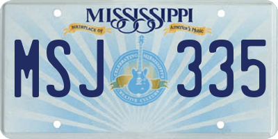 MS license plate MSJ335