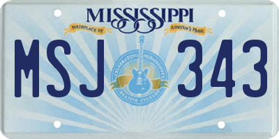 MS license plate MSJ343