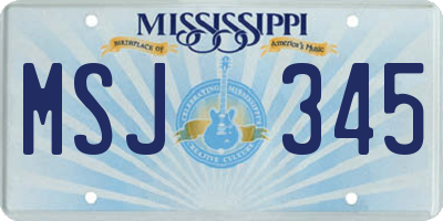 MS license plate MSJ345
