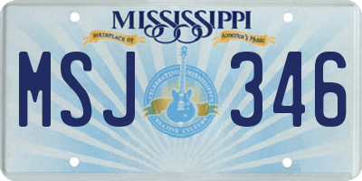 MS license plate MSJ346