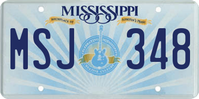 MS license plate MSJ348