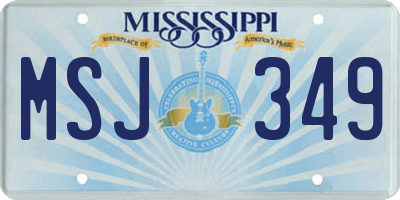 MS license plate MSJ349