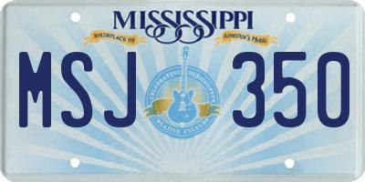 MS license plate MSJ350